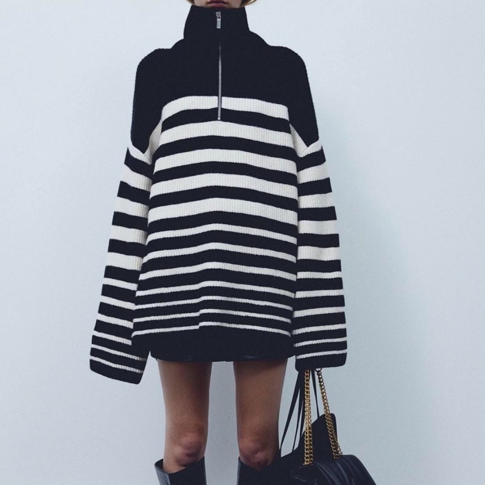 H&M rib-knit half-zip sweater